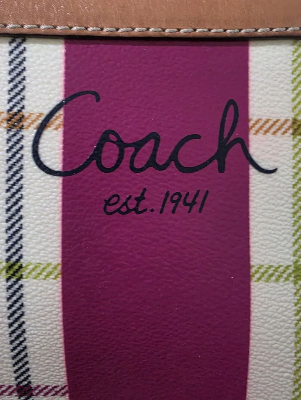 Coach Vintage Plaid Tote Bag in Raspberry Pink Plaid